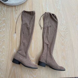 Brown Suede Over-the-Knee Boots